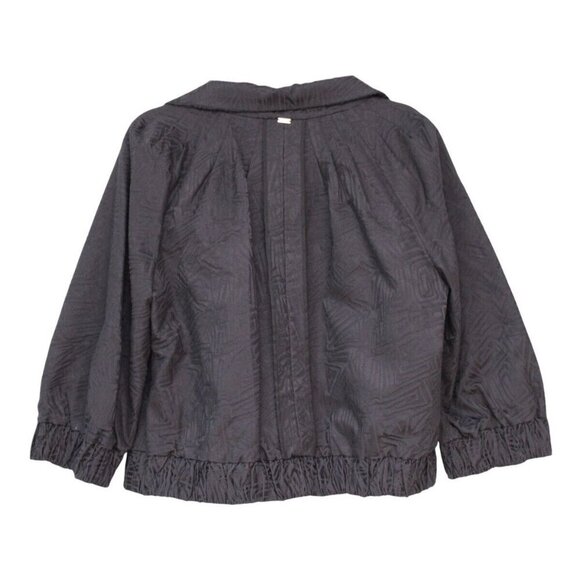 St. John Jacket Size Medium Textured Puff Sleeve Black Career Business Luxury - Picture 9 of 14